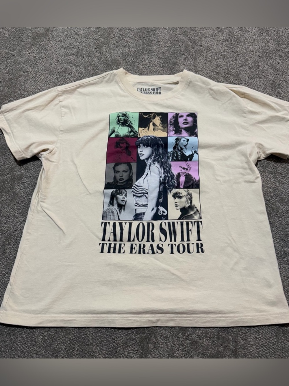 Taylor Swift Eras Tour 2023 official merchandise XL tour shirt tan/cream color